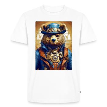 Steampunk Bear 1.9 - Men's Premium Organic T-Shirt - white - Front - Nico (187cm)