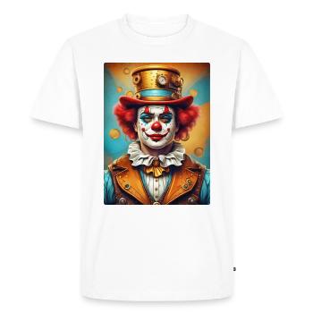 Steampunk Clown 1.6 - Men's Premium Organic T-Shirt - white - Front - Nico (187cm)