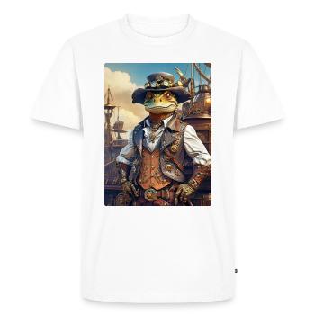 Steampunk Dino 1.10 - Men's Premium Organic T-Shirt - white - Front - Nico (187cm)