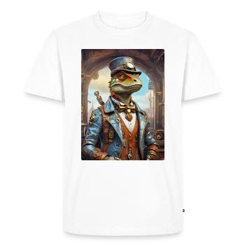 Steampunk Dino 1.20 - Men's Premium Organic T-Shirt - white - Front - Nico (187cm)