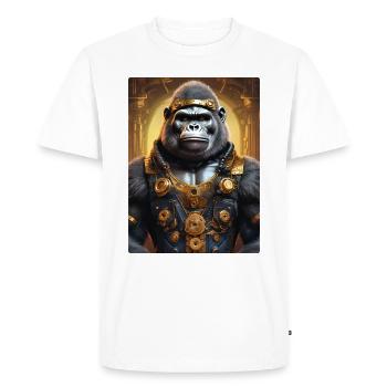 Steampunk Gorille 1.5 - T-shirt Premium bio Homme - blanc - Devant - Nico (187cm)