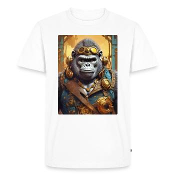 Gorille steampunk 1.11 - T-shirt Premium bio Homme - blanc - Devant - Nico (187cm)