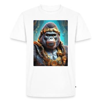 Gorille steampunk 1.13 - T-shirt Premium bio Homme - blanc - Devant - Nico (187cm)