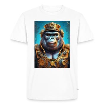 Gorille steampunk 1.3 - T-shirt Premium bio Homme - blanc - Devant - Nico (187cm)