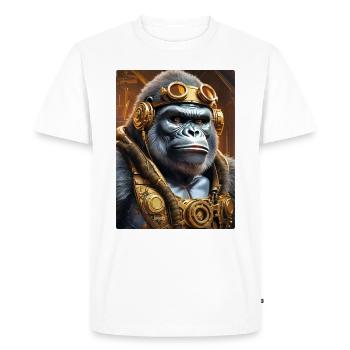 Gorille steampunk 1.9 - T-shirt Premium bio Homme - blanc - Devant - Nico (187cm)