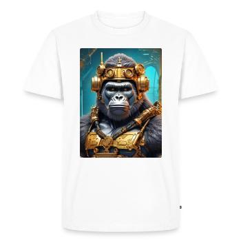 Gorille steampunk 1.6 - T-shirt Premium bio Homme - blanc - Devant - Nico (187cm)