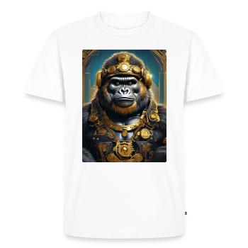 Gorille steampunk 1.7 - T-shirt Premium bio Homme - blanc - Devant - Nico (187cm)
