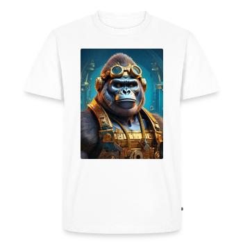 Steampunk Gorille 1.18 - T-shirt Premium bio Homme - blanc - Devant - Nico (187cm)