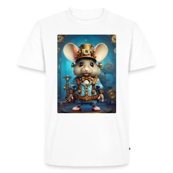 Steampunk Mouse 1.5 - Men's Premium Organic T-Shirt - white - Front - Nico (187cm)