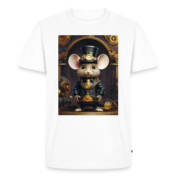 Steampunk Mouse 1.7 - Men's Premium Organic T-Shirt - white - Front - Nico (187cm)