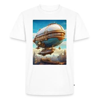 Dirigeable Steampunk 1.1 - T-shirt Premium bio Homme - blanc - Devant - Nico (187cm)