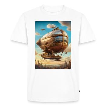 Dirigeable Steampunk 1.7 - T-shirt Premium bio Homme - blanc - Devant - Nico (187cm)