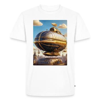 Dirigeable Steampunk 1.11 - T-shirt Premium bio Homme - blanc - Devant - Nico (187cm)