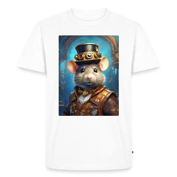 Steampunk Rat 1.2 - Men's Premium Organic T-Shirt - white - Front - Nico (187cm)