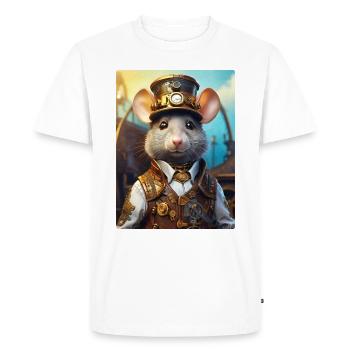 Steampunk Rat 1.1 - Men's Premium Organic T-Shirt - white - Front - Nico (187cm)