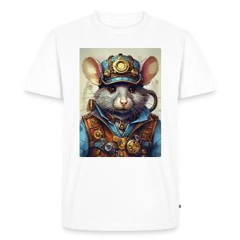 Steampunk Rat 1.11 - Men's Premium Organic T-Shirt - white - Front - Nico (187cm)