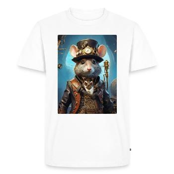 Steampunk Rat 1.12 - Men's Premium Organic T-Shirt - white - Front - Nico (187cm)