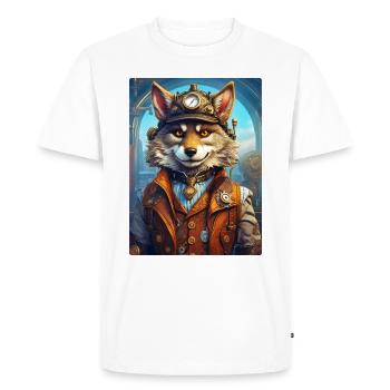 Loup Steampunk 1.4 - T-shirt Premium bio Homme - blanc - Devant - Nico (187cm)