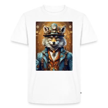 Loup Steampunk 1.11 - T-shirt Premium bio Homme - blanc - Devant - Nico (187cm)