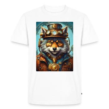 Loup Steampunk 1.17 - T-shirt Premium bio Homme - blanc - Devant - Nico (187cm)