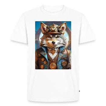 Loup Steampunk 1.2 - T-shirt Premium bio Homme - blanc - Devant - Nico (187cm)