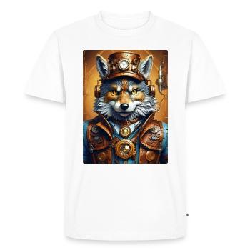 Loup Steampunk 1.7 - T-shirt Premium bio Homme - blanc - Devant - Nico (187cm)