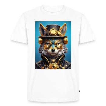 Loup Steampunk 1.9 - T-shirt Premium bio Homme - blanc - Devant - Nico (187cm)