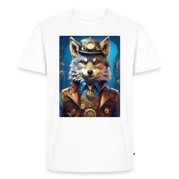 Loup Steampunk 1.12 - T-shirt Premium bio Homme - blanc - Devant - Nico (187cm)