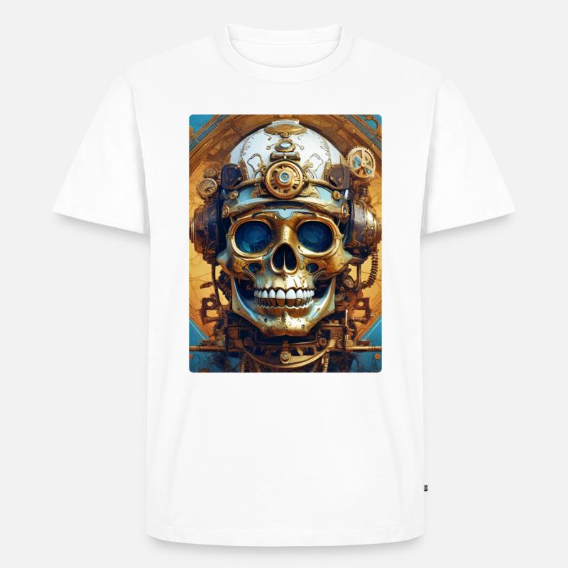 Steampunk Skull 1.1 - Männer Premium Bio T-Shirt - Weiß