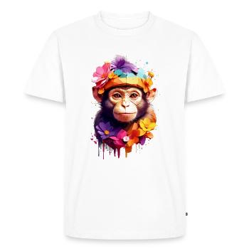 Singe Singe V1 24 20 - T-shirt Premium bio Homme - blanc - Devant - Nico (187cm)