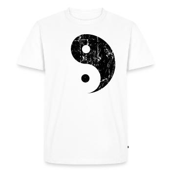 Yin Yang Ying Yang symbol grunge - Men's Premium Organic T-Shirt - white - Front - Nico (187cm)