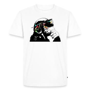 Monksy - Affe mit Virtual Reality Brille - Männer Premium Bio T-Shirt - Weiß - Vorne - Nico (187cm)