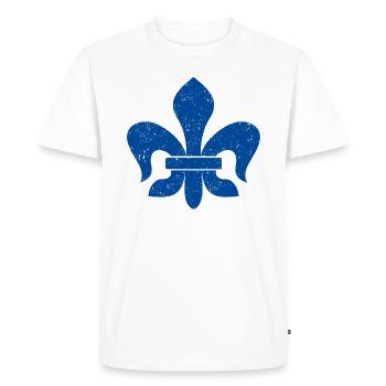Fleur-de-lis / Lys - T-shirt Premium bio Homme - blanc - Devant - Nico (187cm)