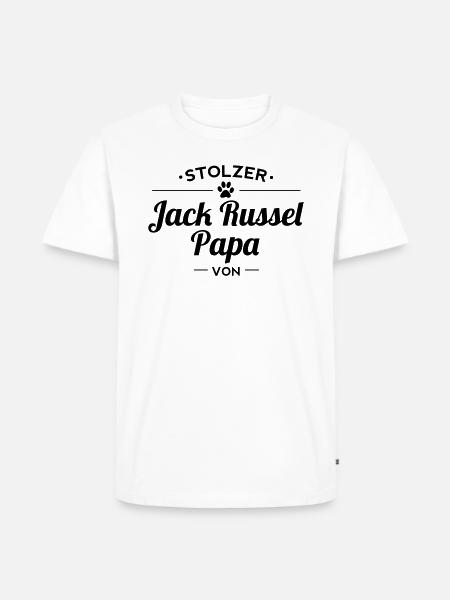 Jack Russel-Papa Wunschname - Männer Premium Bio T-Shirt -