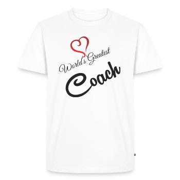 WORLD GREATEST COACH - Men's Premium Organic T-Shirt - white - Front - Nico (187cm)