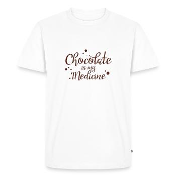 chocolate - chocolate - love - junkie - Men's Premium Organic T-Shirt - white - Front - Nico (187cm)