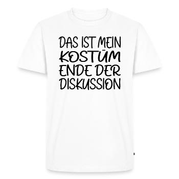 C’est mon costume Fin de la discussion - T-shirt Premium bio Homme - blanc - Devant - Nico (187cm)