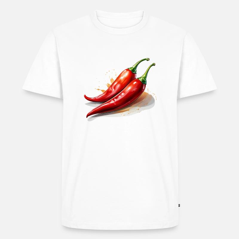 Chili - Männer Premium Bio T-Shirt - Weiß