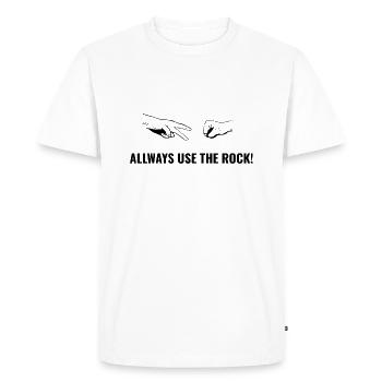 Ciseaux Papier de pierre Toujours utiliser le Rock Black - T-shirt Premium bio Homme - blanc - Devant - Nico (187cm)