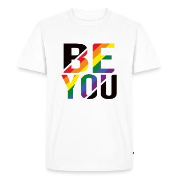 Be You Gay Pride Gay CSD Arc-en-ciel - T-shirt Premium bio Homme - blanc - Devant - Nico (187cm)