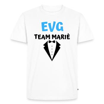 EVG team marié - T-shirt Premium bio Homme - blanc - Devant - Nico (187cm)