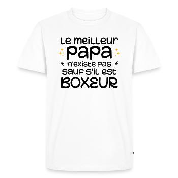 Le Meilleur Papa Nexiste Pas Sauf S'il Est Boxeur - T-shirt Premium bio Homme - blanc - Devant - Nico (187cm)