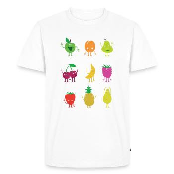 Fruechtchen - Men's Premium Organic T-Shirt - white - Front - Nico (187cm)