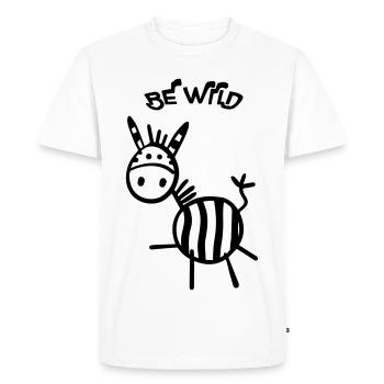 Be Wild Zèbre - T-shirt Premium bio Homme - blanc - Devant - Nico (187cm)