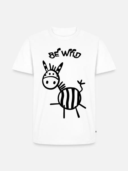 Be Wild Zebra - Men's Premium Organic T-Shirt - white