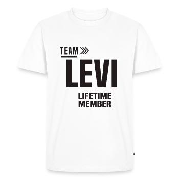 Levi - Men's Premium Organic T-Shirt - white - Front - Nico (187cm)