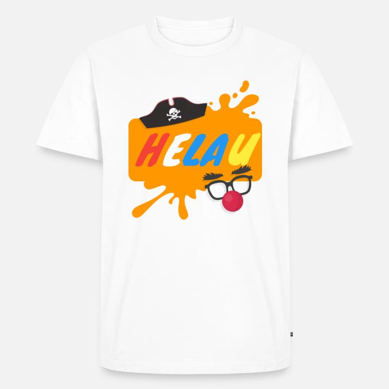 Helau Splash Karnevaldesign - Männer Premium Bio T-Shirt - Weiß
