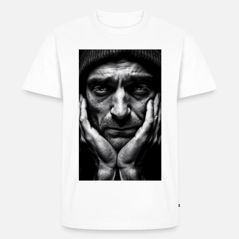 Thinking Guy - Männer Premium Bio T-Shirt - Weiß