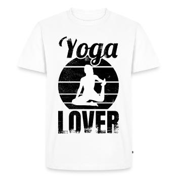 Amateur de yoga - T-shirt Premium bio Homme - blanc - Devant - Nico (187cm)