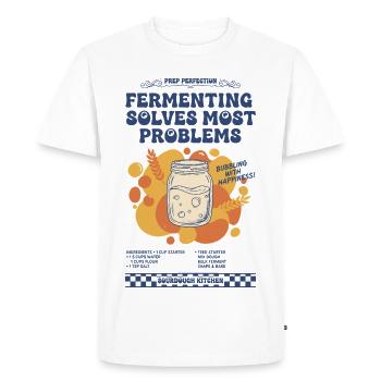 La fermentation du levain résout la plupart des problèmes du pain - T-shirt Premium bio Homme - blanc - Devant - Nico (187cm)
